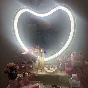 Heart-Shaped LED Vanity Mirror